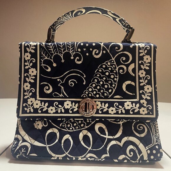 Vera Bradley Julia Turn Lock Purse ~ Twirly Bird Pattern - Picture 1 of 10